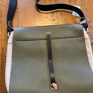 Furla Olive and Cream Crossbody Bag